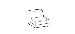 Bublé Sofa by Ditre Italia, size drawing: 1-seat small central element