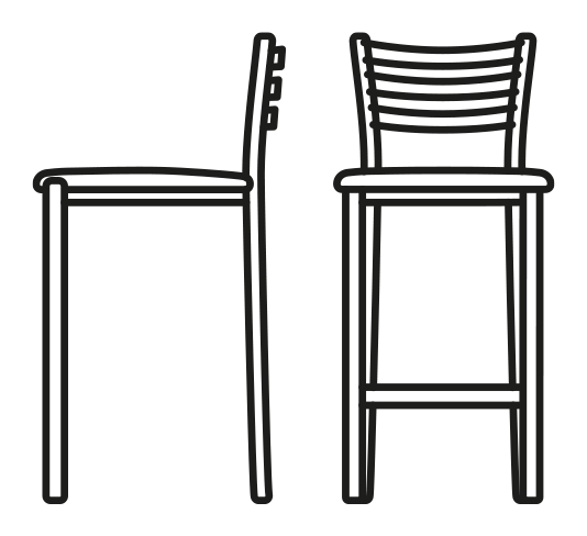 Ace Stool by Connubia, size drawing
