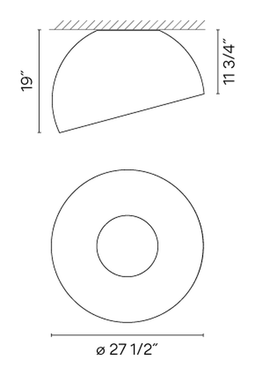 Duo Petra Ceiling Lamp by Vibia, size drawing: Model 4881