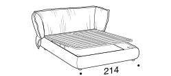 Puppet Bed by Ditre Italia, size drawing: King size bed for 193x203 mattress with BOX mechanism