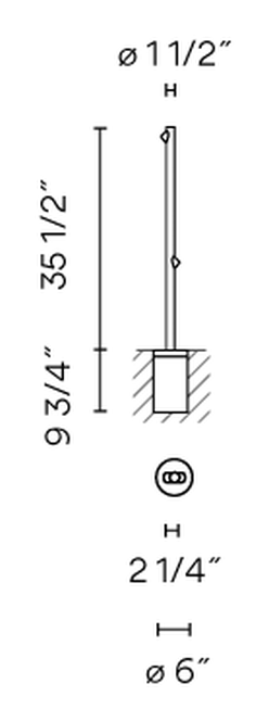Bamboo Ground Light by Vibia, size drawing: Model 4803