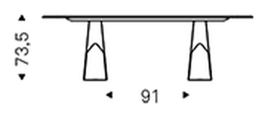 Mad Max Crystalart Dining Table by Cattelan Italia, size drawing 1