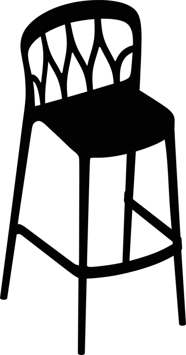Galaxy Bar Stool by Bontempi, size drawing: 34.62