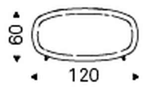 Tahiti Desk by Cattelan Italia, size drawing 3
