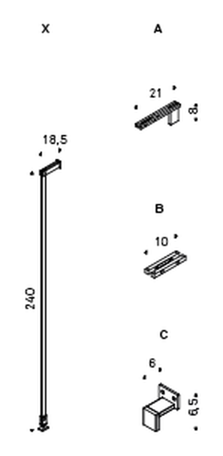 Airport Modular Bookcase by Cattelan Italia, size drawing 2