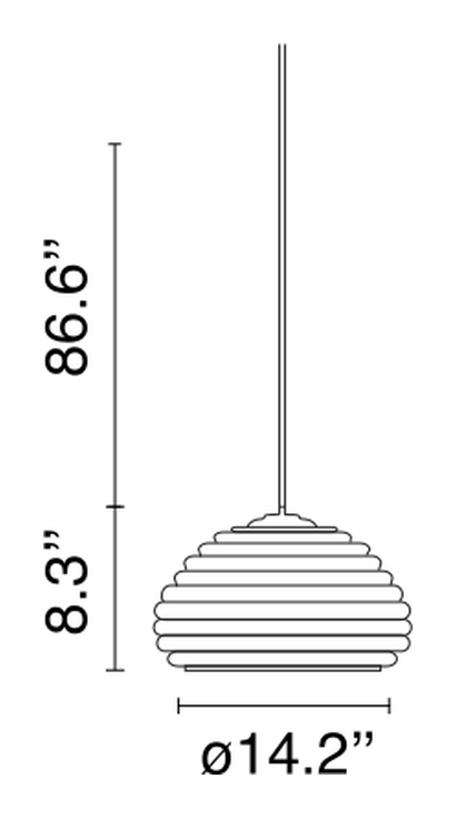 Splügen Bräu Pendant Lamp by Flos, size drawing