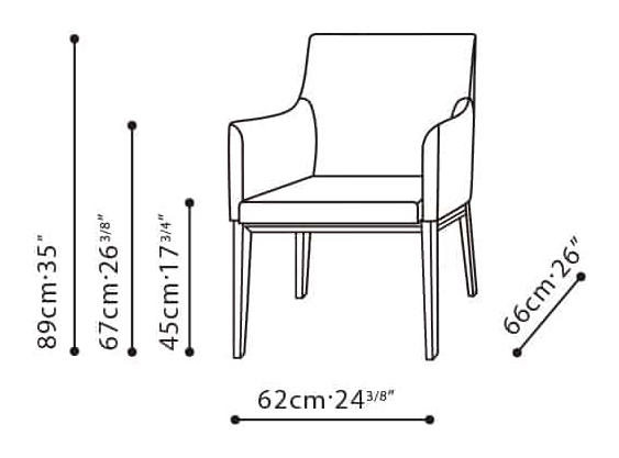 Soho Chair (Swivel) by Camerich, size drawing: C02G0301