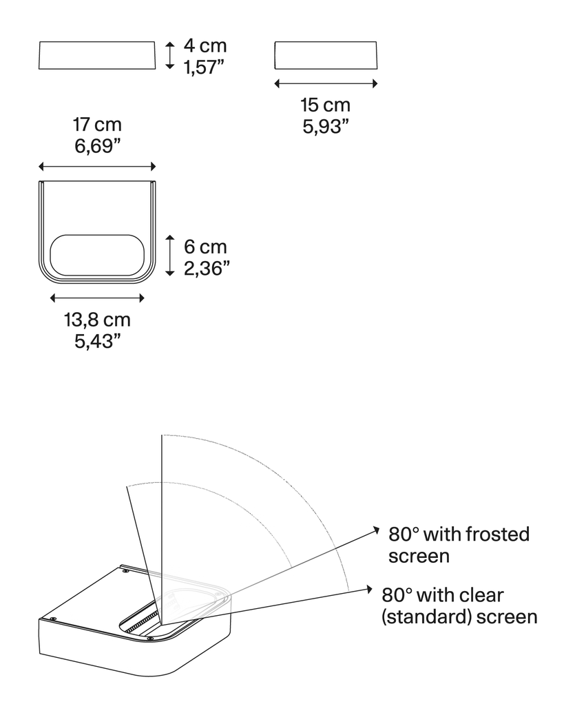 Shift Wall Lamp by Lodes, size drawing: Shift Small