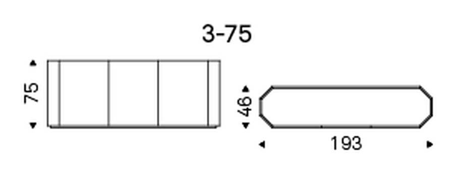 Chelsea Sideboard by Cattelan Italia, size drawing 3