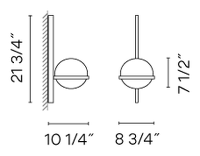 Palma Lighting Collection by Vibia, size drawing: Model 3710