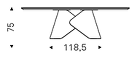 Scott Wood Dining Table by Cattelan Italia, size drawing 1