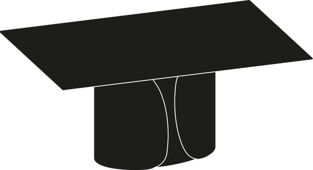 Talos Dining Table by Bontempi, size drawing: 54.50