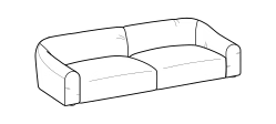 Daily Sofa by Ditre Italia, size drawing: 3-seat maxi sofa