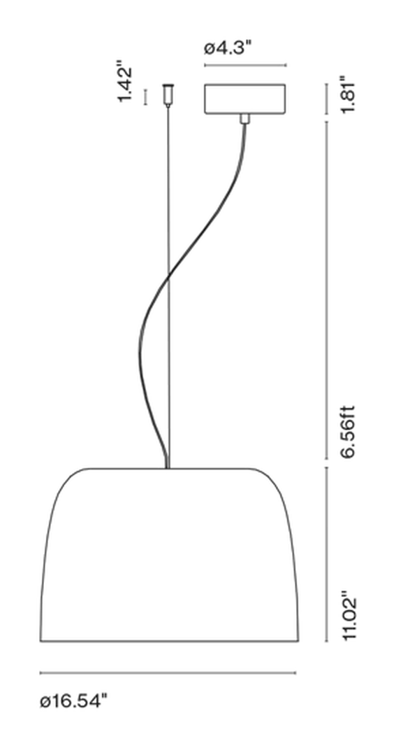 Djembé Pendant Lamp by Marset, size drawing: Djembé 42.28