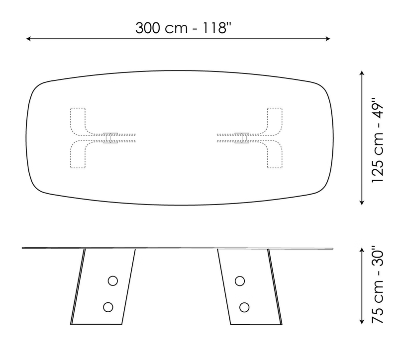 Botón Dining Table by Bonaldo, size drawing 3