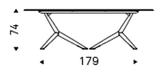 Atlantis Crystalart Dining Table by Cattelan Italia, size drawing 1