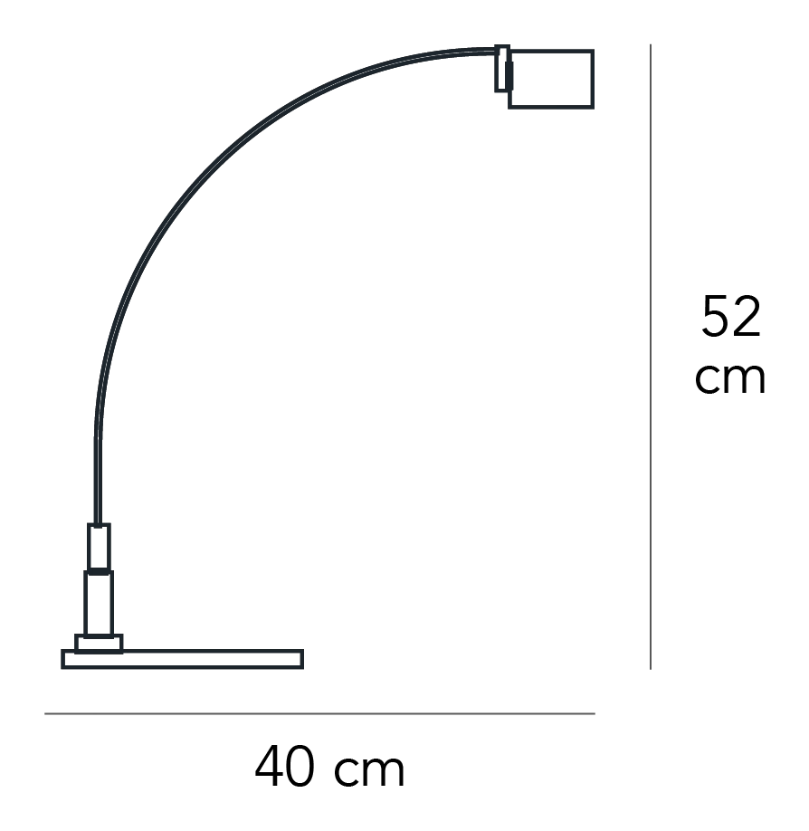 Falena Table Lamp by Fontana Arte, size drawing