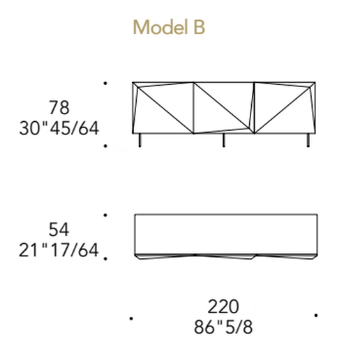 Origami Maxi Buffet Sideboard by Reflex, size drawing 2