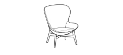 Round Armchair by Ditre Italia, size drawing: Armchair