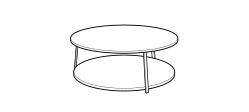 Kailua Coffee Table by Ditre Italia, size drawing: Coffee table diam.101