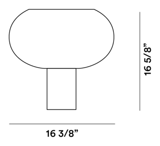 Buds 2 Table Lamp by Foscarini, size drawing