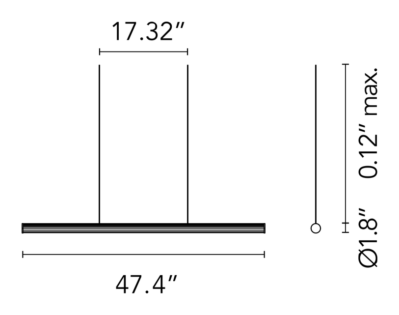 The Glowing Track Suspension System by Flos, size drawing 1