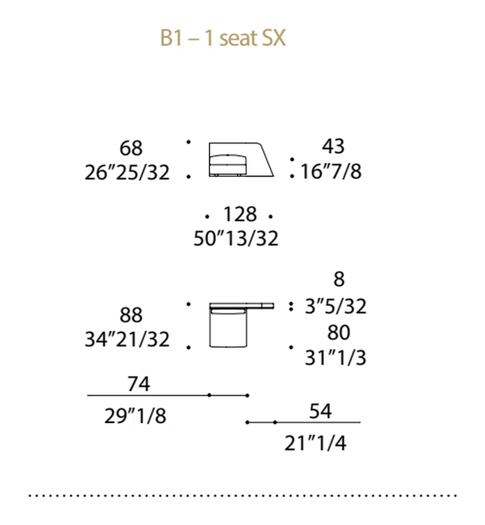 Stratum Sofa by Reflex, size drawing 6