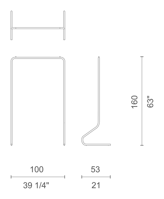 Hangman Clothing Rack by Cappellini, size drawing: HG_1