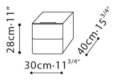Forma Desk by Camerich, size drawing: B52L0102