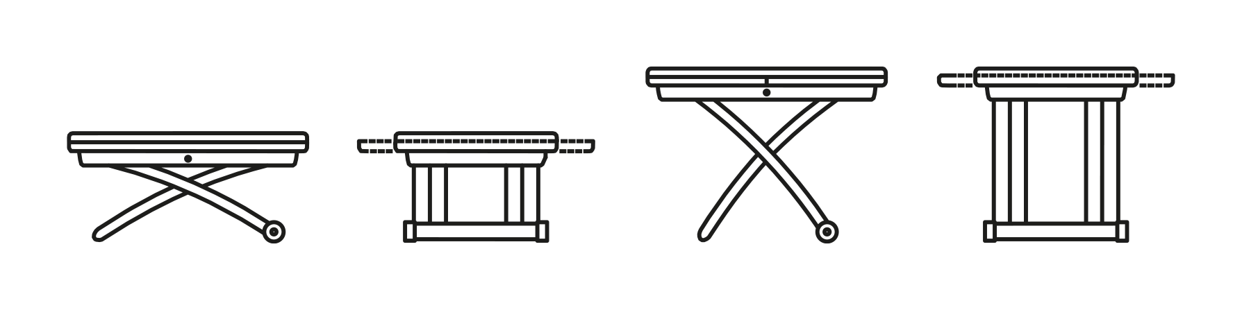 Mascotte Coffee Table by Connubia, size drawing