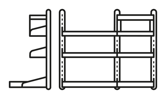 Shelfy Bookcase by Connubia, size drawing