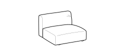 Daily Sofa by Ditre Italia, size drawing: 1-seat central element