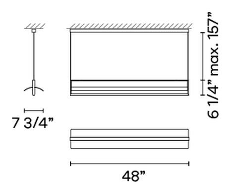 Kontorno Lighting Collection by Vibia, size drawing: Model 6436