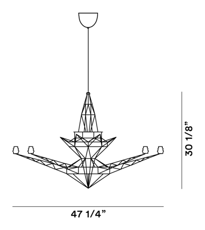 Lightweight Pendant Lamp by Foscarini, size drawing