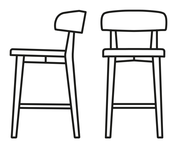 Siren Counter Stool by Connubia, size drawing