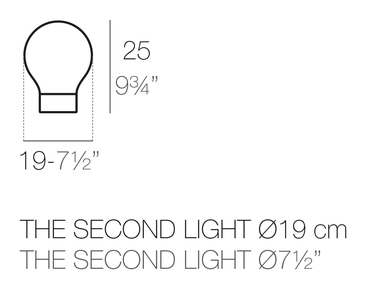 The Second Light Lamp by Vondom, size drawing