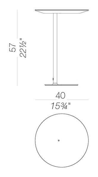 Lyt T85 Side Table by LaPalma, size drawing