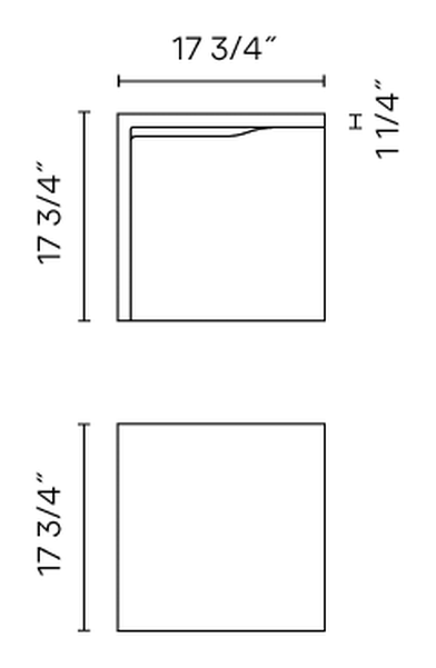 Empty Outdoor Light by Vibia, size drawing: Model 4125