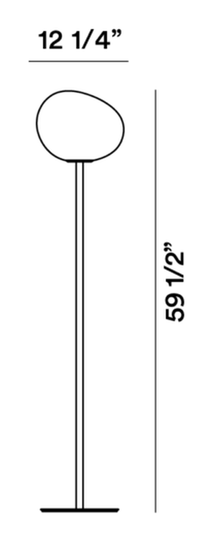 Gregg Floor Lamp by Foscarini, size drawing: Gregg Media