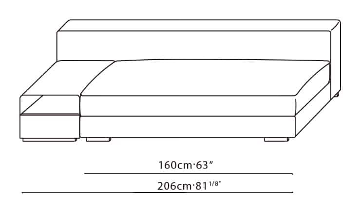 Epic Sofa by Camerich, size drawing: C01H0208