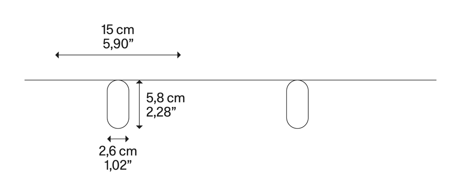 Moduli di Luce Lighting System by Lodes, size drawing: Cluster Clip