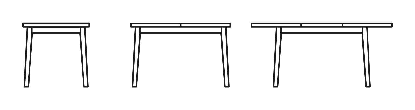 Dine Dining Table by Connubia, size drawing