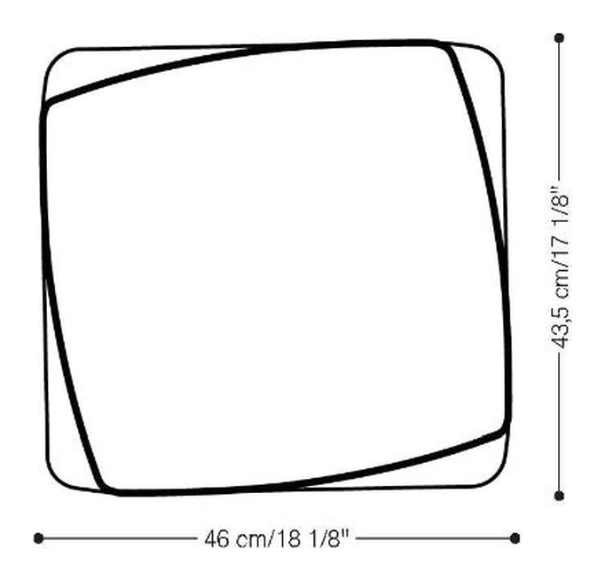 Gehry Left Twist Cube Stool by Heller, size drawing 2