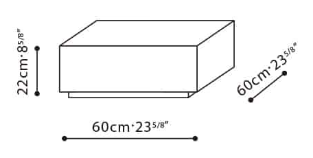 Blend Coffee Table by Camerich, size drawing: C06G0404