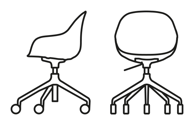 Academy Office Chair, With Arms by Connubia, size drawing