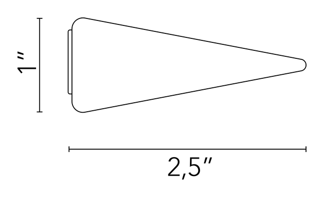 Thin LED Wall Lamp by Flos, size drawing