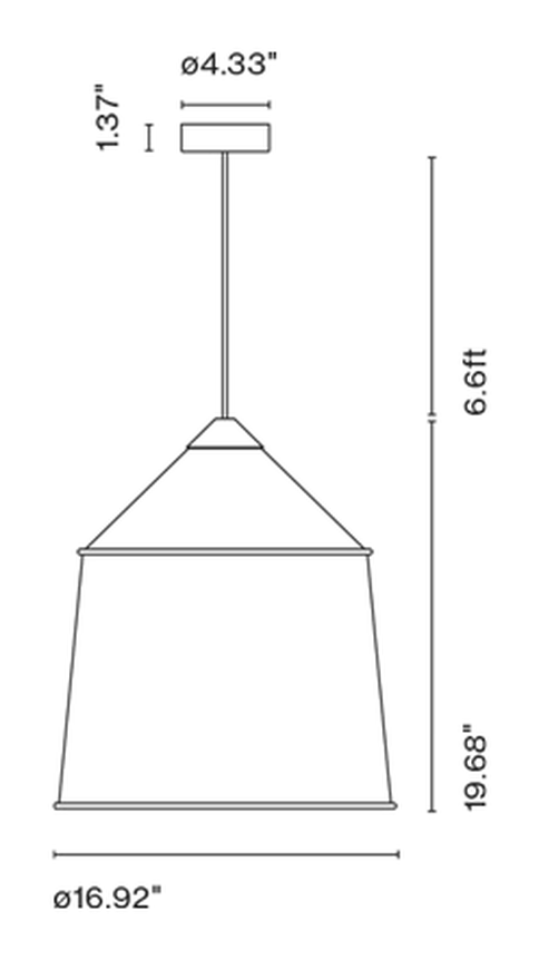 Jaima Pendant Lamp E26 Indoor by Marset, size drawing: Jaima 43