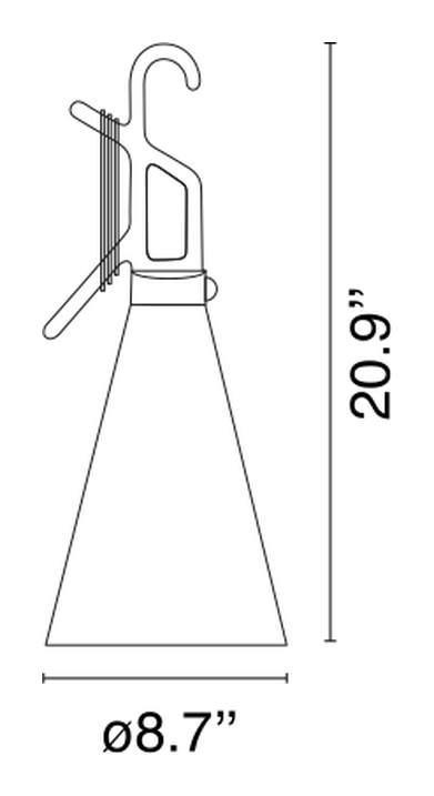 Mayday Suspension Lamp by Flos, size drawing