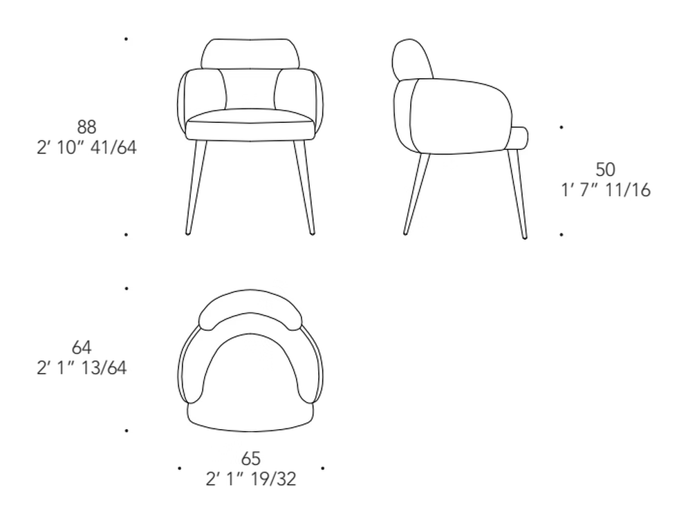 Bold Sedia Dining Chair by Reflex, size drawing
