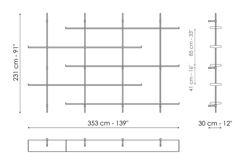 Foil Bookshelf by Bonaldo, size drawing 5